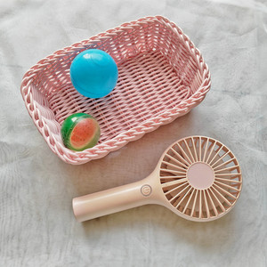 Panier de rangement rectangulaire moderne et minimaliste en PP, imitation rotin, couleurs bonbon, écologique, organisateur de bureau pour articles divers - Product Image 3