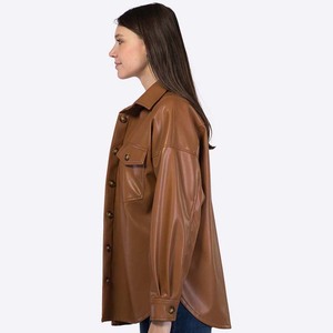<span class=keywords><strong>Veste</strong></span> vintage grande taille pour femmes en faux <span class=keywords><strong>cuir</strong></span> personnalisée pour l'hiver moto universitaire utilitaire surdimensionné fabricant de vestes - Product Image 5