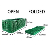 Caisse en plastique pliable, empilable et réutilisable HUADING 1000*400*340 mm en PP pour l'exportation de fleurs