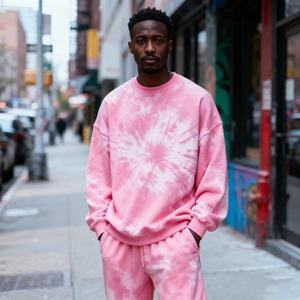 TKAN424, sudadera con tinte de corbata para hombre, Jersey personalizado de tela polar suave con logotipo de diseño de Color degradado para ropa de otoño e invierno - Product Image 2