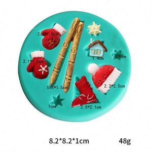 Moules à bougies de Noël en silicone pour aromathérapie, outils de cuisson pour savons et gâteaux faits à la main, emballés en sac OPP - Product Image 3