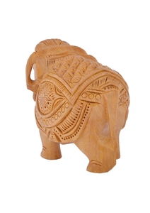 Handcrafted Wooden <b>Elephant</b> Sculpture Traditional Carved Bohemian Home <b>Decor</b> Indoor Tabletop Ornament for Living Room Home <b>Decor</b> - Product Image 3