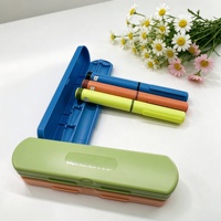 Ensemble de stylos cosmétiques réutilisables en plastique, vente directe fabricant, coffret cadeau macaron pour la maison, personnalisable avec logo, faible MOQ pour les achats en gros