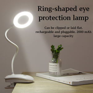 Moderne <span class=keywords><strong>LED</strong></span>-Schreibtischlampe mit Clip, 18 LEDs, Lesebeleuchtung, 2 USB-/Lademodi, 3 Weißlichtmodi, 360° verstellbarer Clip, Akku - Product Image 4