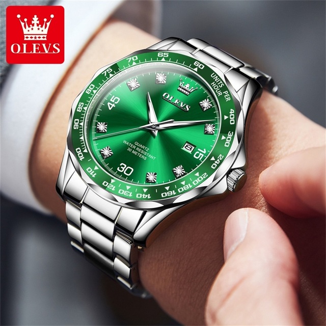 Hot Selling OLEVS Watch 9988 Popular Men's Quartz Watch High Quality Stainless Steel Band Date Luminous Hands Waterproof Watch