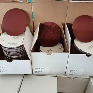 Abrasive Sanding Disc 125mm 5 Inch Red 8 Holes Abrasive Discs 150mm 6 Inch Hook And Loop Sanding Disc 120 Grit Sandpaper Sander Round Sand Paper