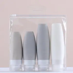 Bán buôn 60ml 90ml xách tay Silicone rò rỉ bằng chứng mỹ phẩm dầu gội du lịch Kit Silicone Travel Bottle Set