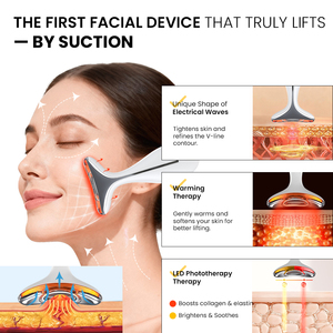 Dispositivo Portatile Elettrico Anti-Rughe per Tonificazione della Pelle, Massaggiatore EMS a Microcorrente per <span class=keywords><strong>Viso</strong></span> e Collo, Lifting a V - Product Image 1