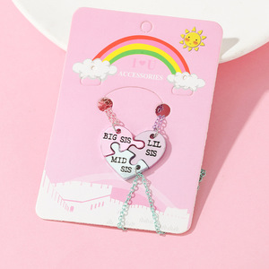 Collana con Ciondolo Vintage a Forma di Puzzle 3-4 Pezzi in Lega, Cuore Spezzato Personalizzato per Migliori Amici, Gioiello Trendy per Feste - Product Image 6