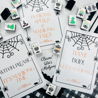 Ensemble de Mahjong de luxe Hocus Pocus pour Halloween, en acrylique américain, 160 tuiles de Mahjong, ensemble américain