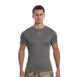 DF EDSY 159 Gray Outdoor Sports Breathable Quick-drying Sweat-absorbent Polyester Short-sleeved Fitness <b>Physical</b> Training - Product Image 1
