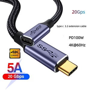 高品质 OFC TYPE-C 3.2 公对母延长线 PD100W 20Gbps 4k 音视频全功能 Type c 充电线 - Product Image 2