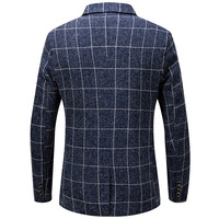 Vente en gros transfrontalière Nouvelle collection Printemps-Automne Veste de costume pour homme à double boutonnage à carreaux, anti-rétrécissement et infroissable