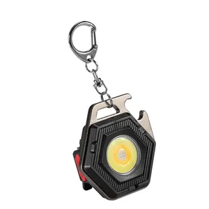 Manufacturer mini Cob Torch Rechargeable Keychain Flashlight Tool Led Pocket Emergency Light