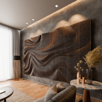 Panneaux décoratifs en bois 3D paramétriques personnalisés en gros pour murs ondulés de télévision – Fournitures de projets pour intérieurs commerciaux