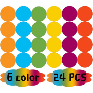 Colorful Vinyl <b>Floor</b> Dot Stickers 6 Inch Self Adhesive For School Queuing 24 Pcs Matte Finish - Product Image 1