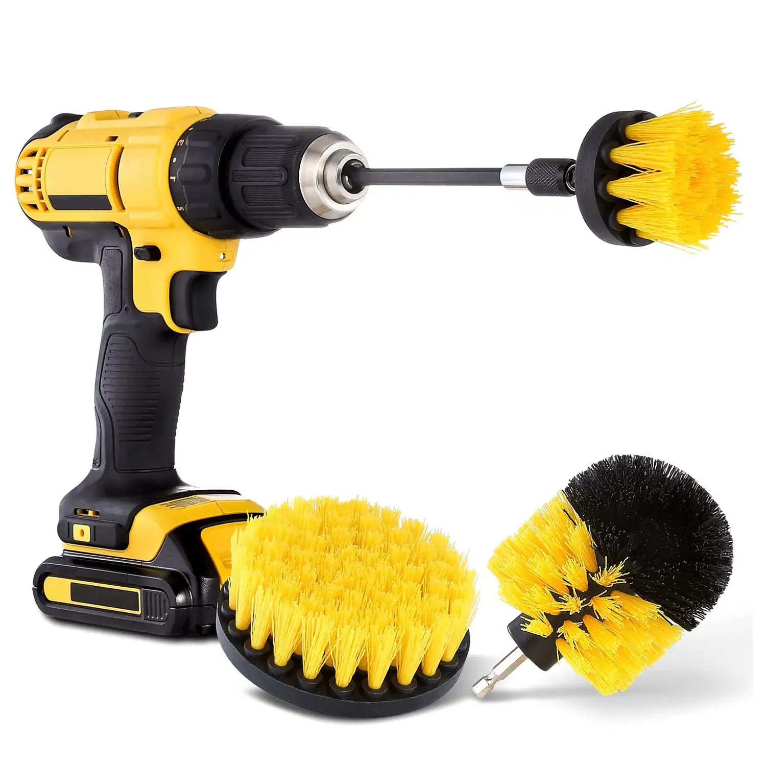 YHDB003 4 Pcs All Purpose drill brush Power Scrubber Brush Cleaning Kit with Extend Attachment
