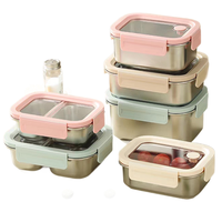 Boîte à lunch hermétique en acier inoxydable 316 de qualité alimentaire, avec compartiments, compatible micro-ondes, pour les employés de bureau (vente en gros)