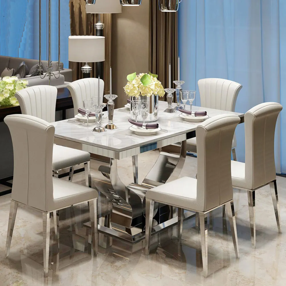 Nuovi mobili contemporanei tavolo da pranzo bianco metallo ottone tavolo da pranzo produttori di marmo personalizzare tavolo da pranzo