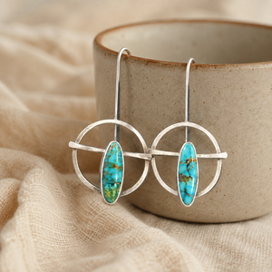 Boucles d'oreilles créoles martelées multicolores style bohème vintage pour femme, bijoux minimalistes tendance - Product Image 6