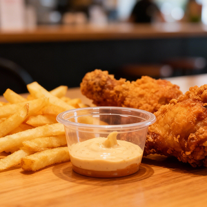 Gobelets à sauce en plastique PP transparent personnalisés de haute qualité, imprimés pour les restaurants de restauration rapide ou les familles - Product Image 3