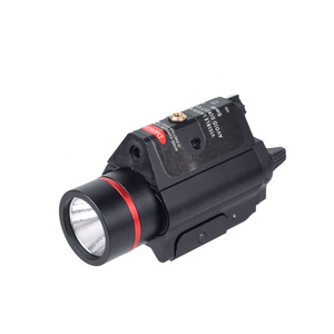 Tactical <b>Flashlight</b> With Red And Green Laser LED High Intensity Light <b>Rechargeable</b> For Outdoor Use - Product Image 5