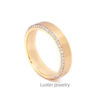 Bague de mariage en or jaune, anneau de Moissanite, Style classique Simple, 1.6mm, S925, 10K, 14K