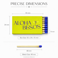 Boîtes d'allumettes personnalisées avec logo de marque de luxe imprimé en feuille d'or pour salons de cigares, bars, clubs, hôtels, allumettes en bois de sécurité