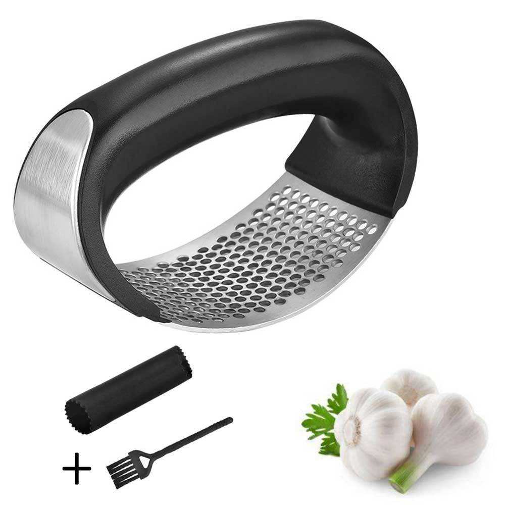 Garlic press +Garlic peeler + Brush