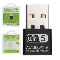 Logo personnalisé Mini AC1300 double bande USB carte réseau sans fil Gigabit WiFi récepteur émetteur adaptateur Dongle pour PC portable