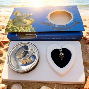 Cadeau Idéal pour l'Être Aimé, Kit Collier Pendentif Médaillon Thème Amour « Wish Pearl » avec <span class=keywords><strong>Perle</strong></span> Naturelle d'Eau Douce <span class=keywords><strong>dans</strong></span> son Huître – Coffret Cadeau - Product Image 1