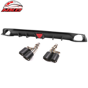 Fits For Civic EX/Touring/Si 22-26 Matte Black Rear Bumper Lip W/Quad Exhaust Tip PP Auto Parts Automotive Accessories - Product Image 1