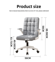Chaise de bureau ergonomique au design minimaliste, pivotante, réglable en hauteur, avec roulettes, structure en acier, accoudoirs rotatifs et dossier solide
