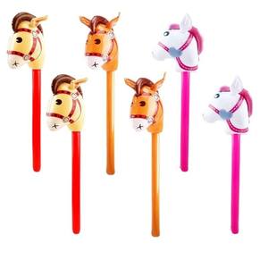 Bâton gonflable tête <span class=keywords><strong>de</strong></span> cheval en PVC épais, jouet <span class=keywords><strong>de</strong></span> dessin animé à main pour enfants, accessoire <span class=keywords><strong>de</strong></span> <span class=keywords><strong>jeu</strong></span> <span class=keywords><strong>de</strong></span> fête, multicolore - Product Image 2