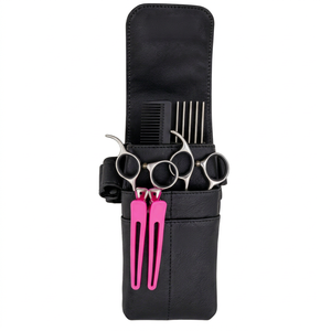 Estuche de Cuero para Herramientas de Peluquería, Porta Tijeras y Peines con Cierre de Velcro para Salón - Product Image 1
