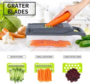 13 In 1 <strong>Vegetable</strong> Chopper Multifunctional Fruit And <strong>Vegetable</strong> <strong>Cutter</strong> Slicer Veggie Chopper With 7 Different Blades And Container - Product Image 2