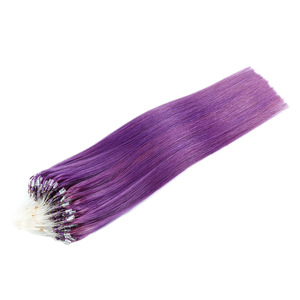 Extensions de cheveux naturels Remy double épaisseur, bruns foncés, lisses ou ondulés, avec <span class=keywords><strong>micro</strong></span>-anneaux et nano-perles - Product Image 3