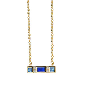 Hot Sale Stylish Gold Crystal Brass Bar Necklace Trendy Gift Link Design Claw Setting Fashionable Geometric Zircon 14K Gold - Product Image 1