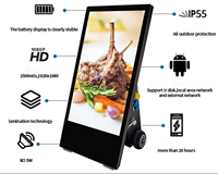 Affichage numérique, totem mobile imperméable pour l'extérieur, équipement publicitaire alimenté par batterie
