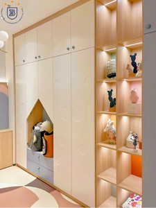 Armoire de chambre en bois personnalisée pour enfants, avec étagères et penderies, autoportante, verrouillable, écologique, légère, grande capacité, optimisation de l'espace - Product Image 1