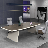 Bureau de réunion au design moderne, mobilier commercial, table de conférence, bureau de formation pour le télétravail, style métal et bois.