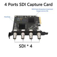 Acasis AC-4SDI 4-Kanal PCIe Capture-Karte mit 4 SDI-Eingängen 1080P 60Hz für Windows 10 Spiele & Live-Streaming