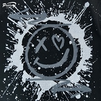 T-shirt noir surdimensionné de haute qualité à imprimé DTG éclaboussures mixte pour hommes T-shirt en coton épais pour hommes