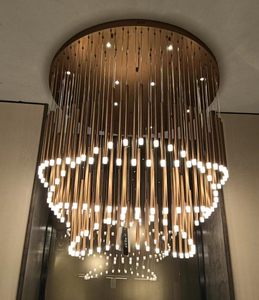 Luz de techo de araña LED acrílica de lujo moderna para sala de exposición de hoteles, precio al por mayor de fábrica, Diseño de escalera - Product Image 5