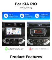 Junsun-Autoradio Android à puce Qualcomm pour KIA RIO 2011-2015 Apple CarPlay Stereo 360 Caméra 1.8 Ghz