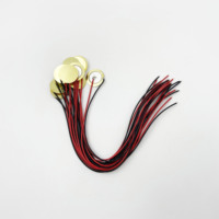 Plaque de cuivre 27 mm pour buzzer, plaque céramique piézoélectrique de deuxième niveau avec fils rouge et noir, 15 ensembles d'accessoires pour micro de guitare