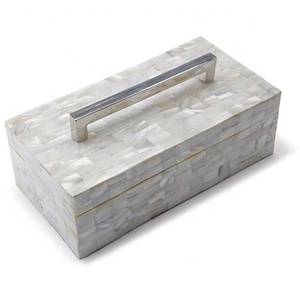 Caja decorativa rectangular de nácar de alta calidad para decoración del hogar y vajilla Acentos indios Gran variedad de cajas - Product Image 1