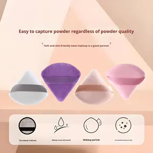 11-Piece Macaron Mini Powder Puff Set có thể giặt Waterdrop trứng ngón tay cái trang điểm miếng bọt biển vẻ đẹp ngón tay trang điểm phụ kiện được chỉ định - Product Image 3