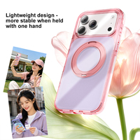 Étui de luxe magnétique avec anneau support pour iPhone 18 17 16 Pro Max, protection intégrale 360°, en TPU+PC, couleurs dégradées contrastées et finition givrée