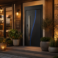 Portail de Sécurité Moderne en Alliage d'Aluminium de Luxe pour Villa, Jardin, Allée d'Entrée, Porte Coulissante ou Battante Extérieure Anti-Vol avec Grille